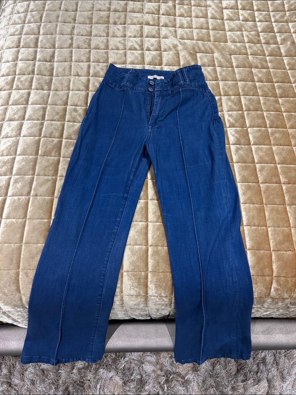 BCBGMaxAzria Deep Blue Wide-Leg Jeans